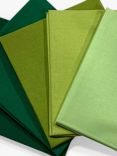 Oddies Textiles Plain Fat Quarter Fabrics, Pack of 5, Green