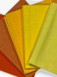 Oddies Textiles Plain Fat Quarter Fabrics, Pack of 5, Yellow/Orange