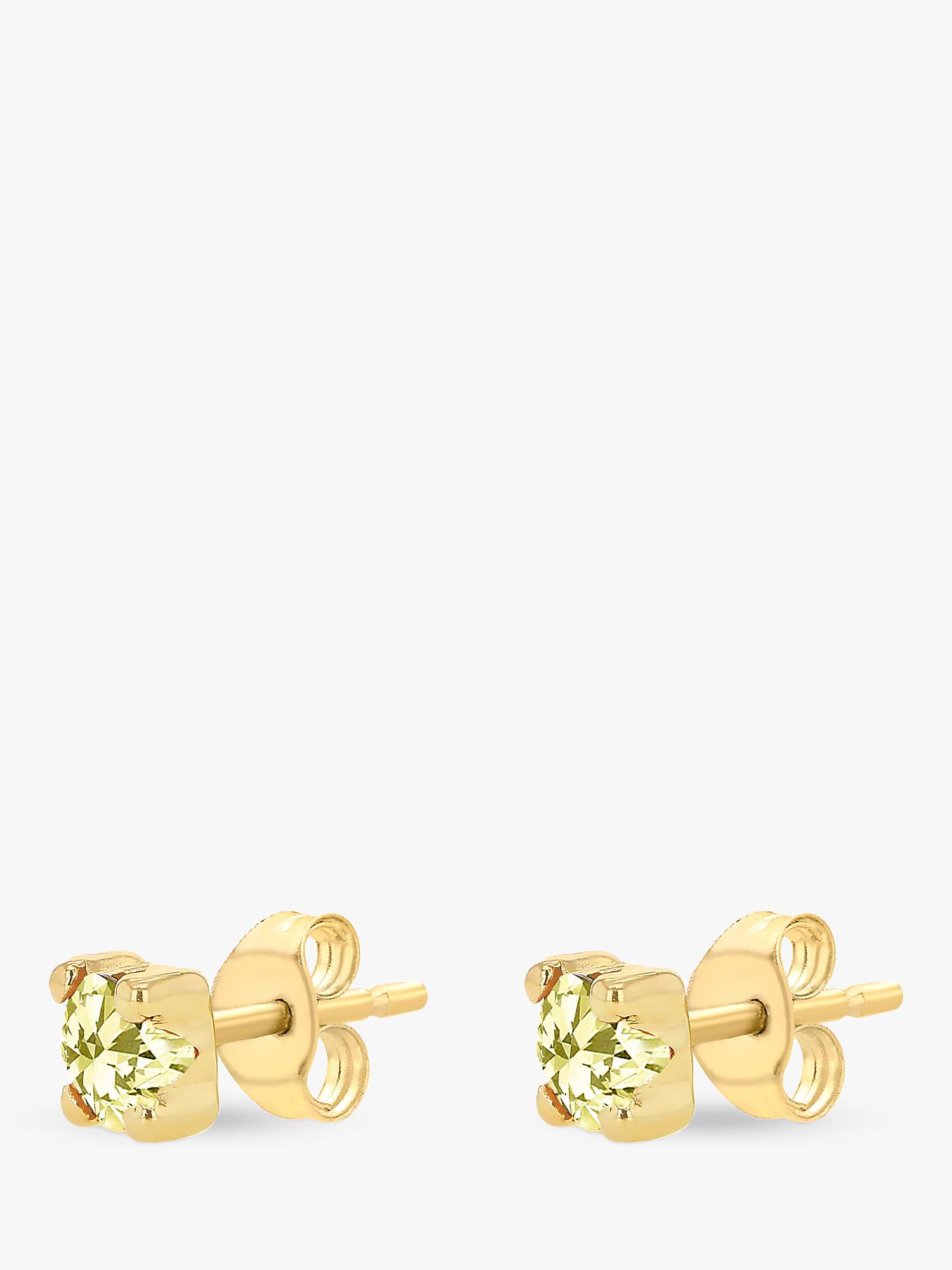 Buy IBB 9ct Yellow Gold Cubic Zirconia Stud Earrings Online at johnlewis.com