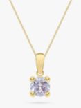 IBB 9ct Yellow Gold Round Cubic Zirconia Pendant Necklace