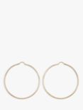 IBB 9ct Gold Textured Slim Hoop Earrings, Gold