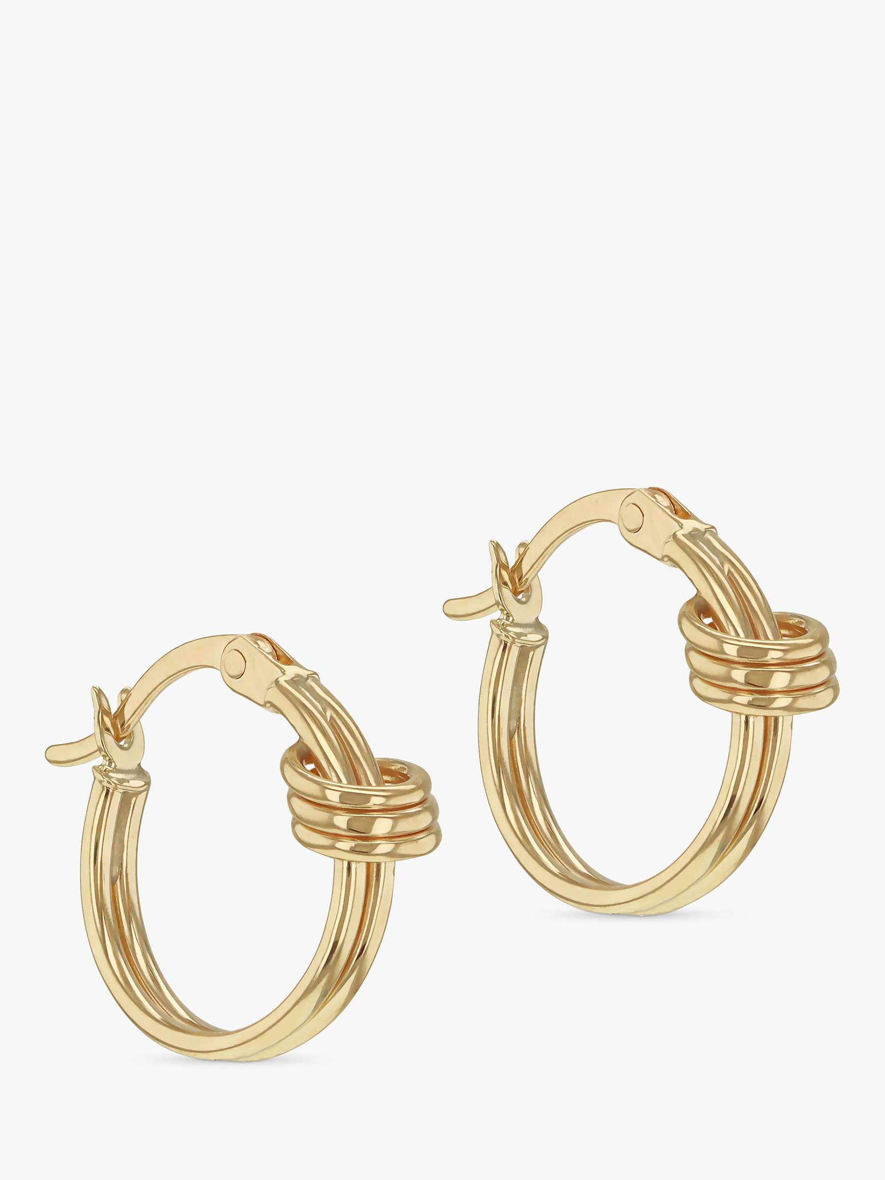 Buy IBB 9ct Gold Double Love Knot Hoop Earrings, Gold Online at johnlewis.com