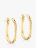 IBB 9ct Small Faceted Oval Hoop Earrings, Gold