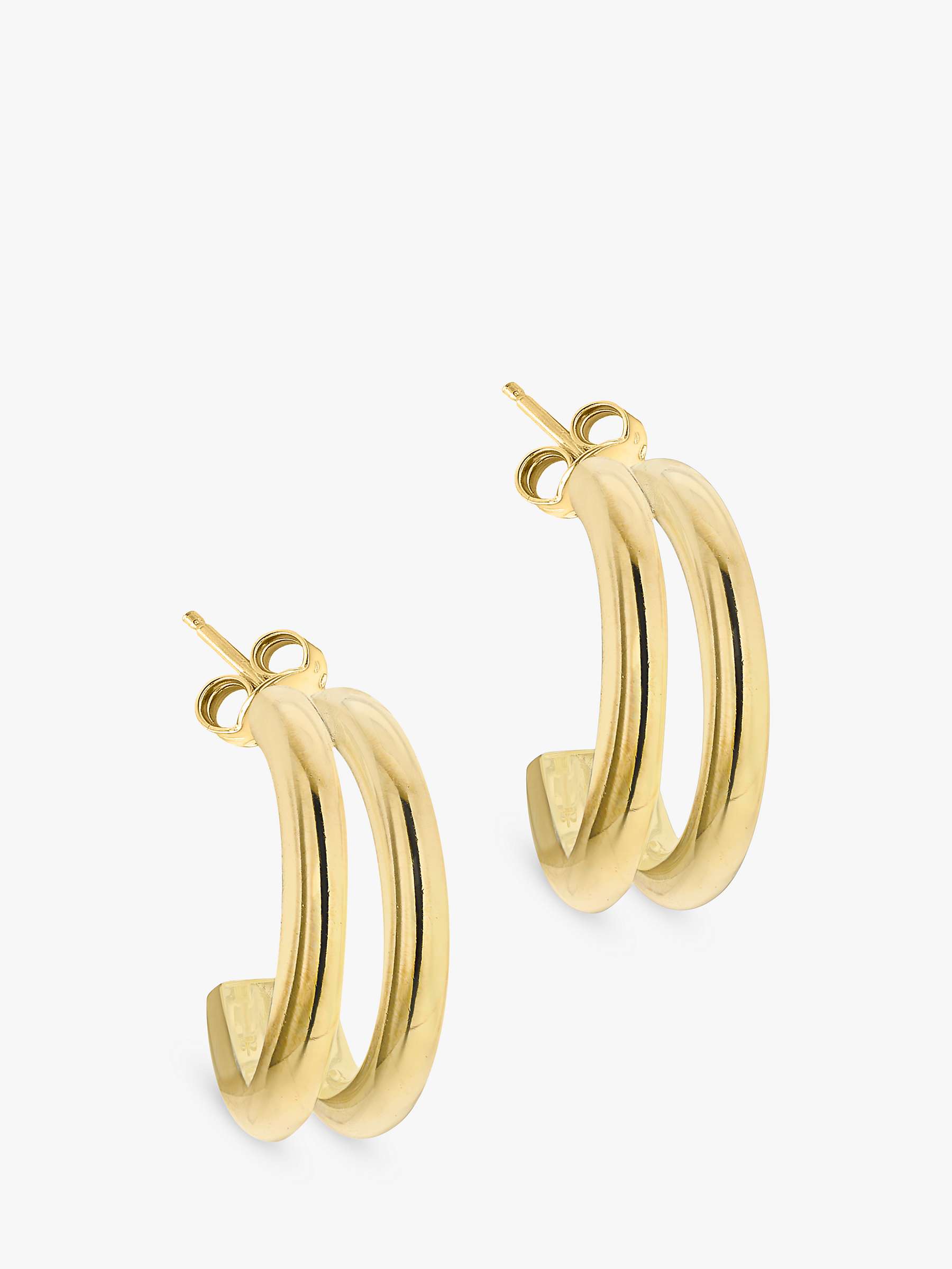 Buy IBB 9ct Gold Double Half Hoop Earrings, Gold Online at johnlewis.com