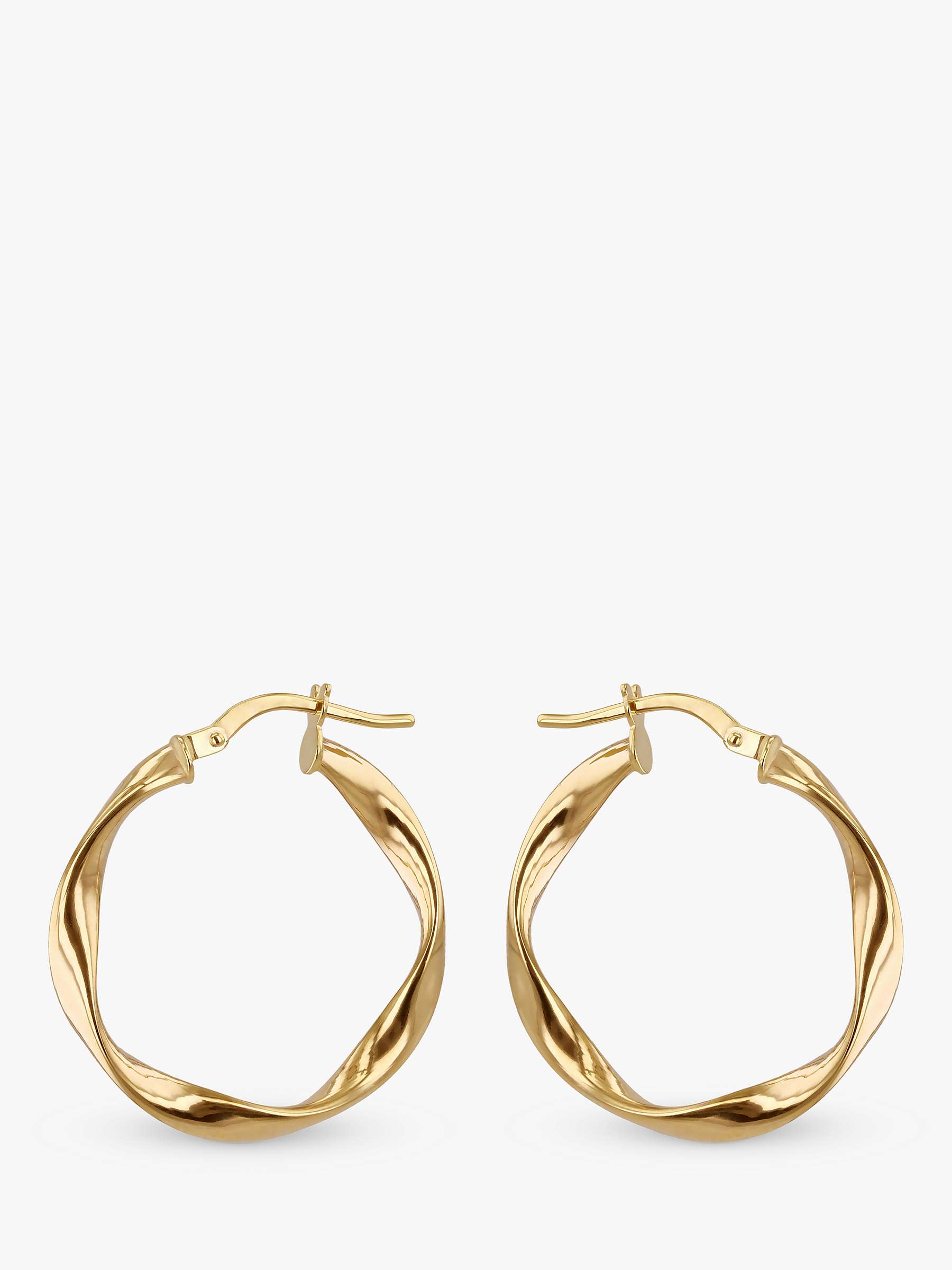 Buy IBB 9ct Gold Twist Hoop Earrings, Gold Online at johnlewis.com