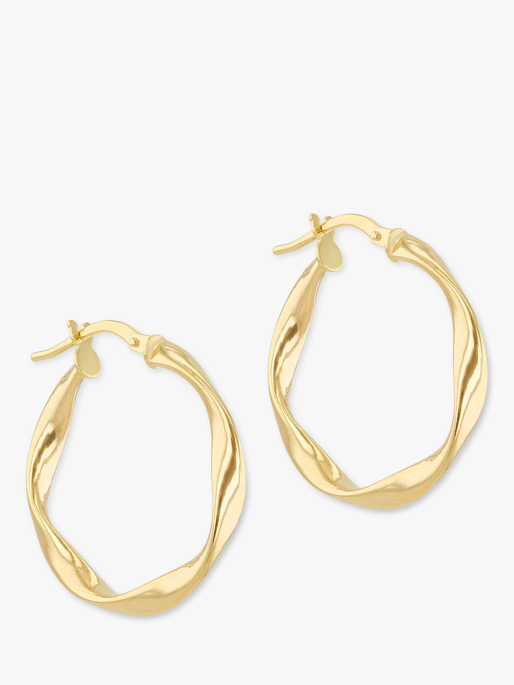 Buy IBB 9ct Gold Twist Hoop Earrings, Gold Online at johnlewis.com