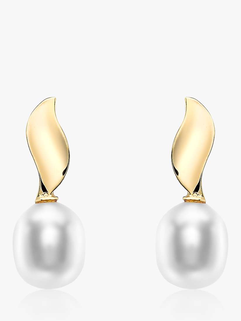 Buy IBB 9ct Gold Pearl Swirl Drop Earrings, Gold Online at johnlewis.com