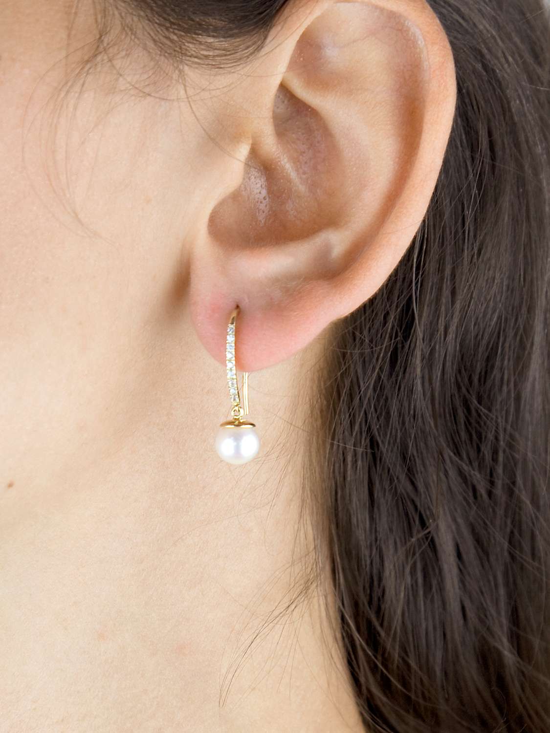 Buy IBB 9ct Gold Pearl Drop Earrings, Gold Online at johnlewis.com