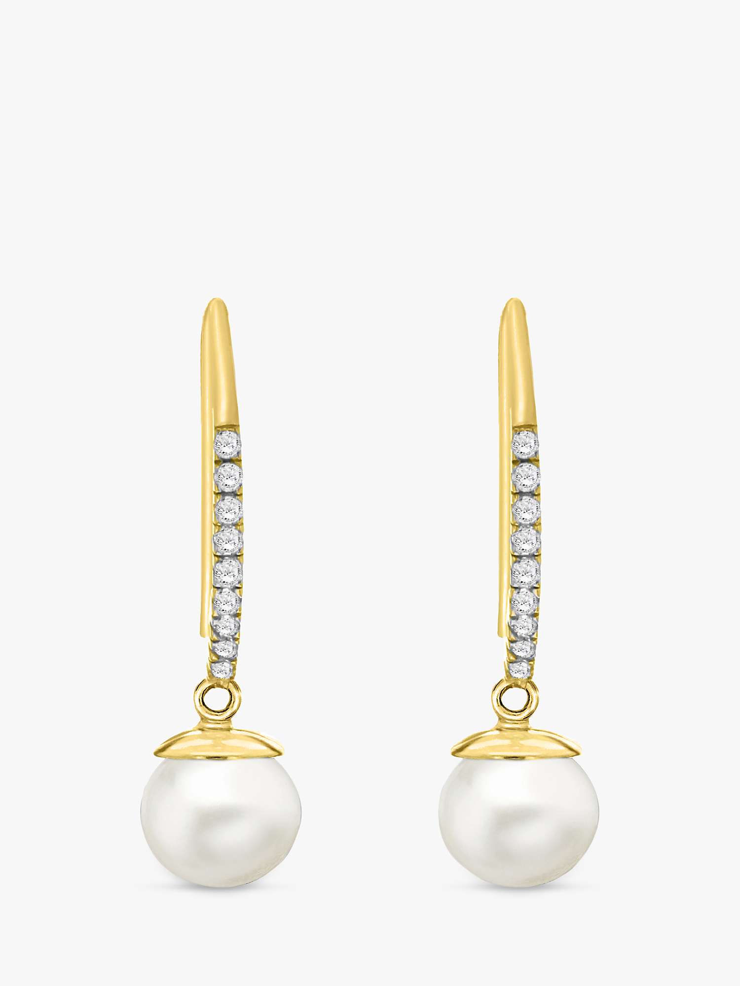 Buy IBB 9ct Gold Pearl Drop Earrings, Gold Online at johnlewis.com