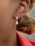 IBB 9ct Gold Teardrop Freshwater Pearl Earrings, Gold