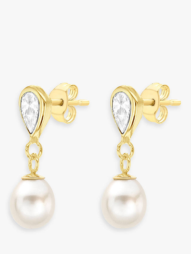 IBB 9ct Gold Teardrop Freshwater Pearl Earrings, Gold