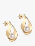 IBB 9ct Gold Pearl Teardrop Earrings, Gold