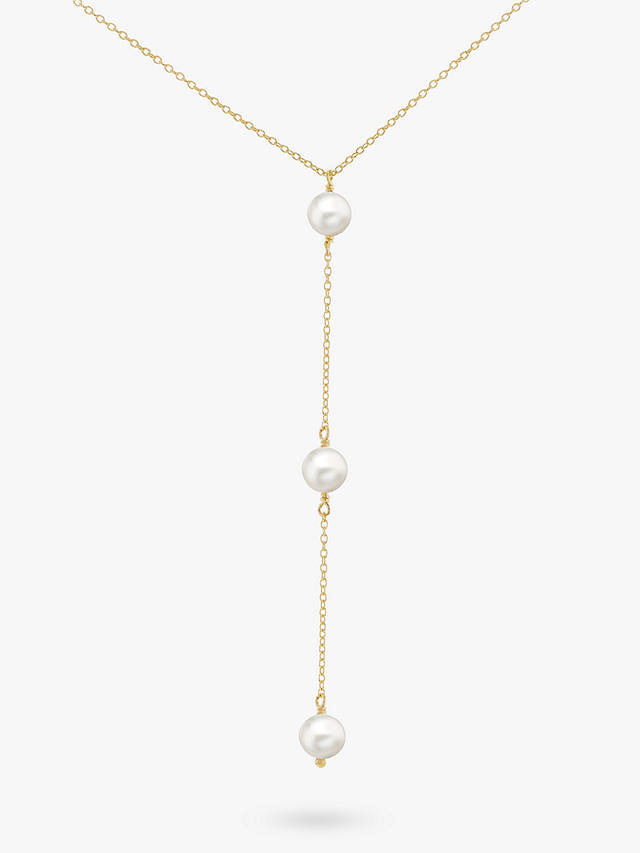 IBB 9ct Yellow Gold Triple Freshwater Pearl Lariat Necklace, Gold