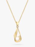 IBB 9ct Gold Freshwater Pearl Sling Pendant Necklace, Gold
