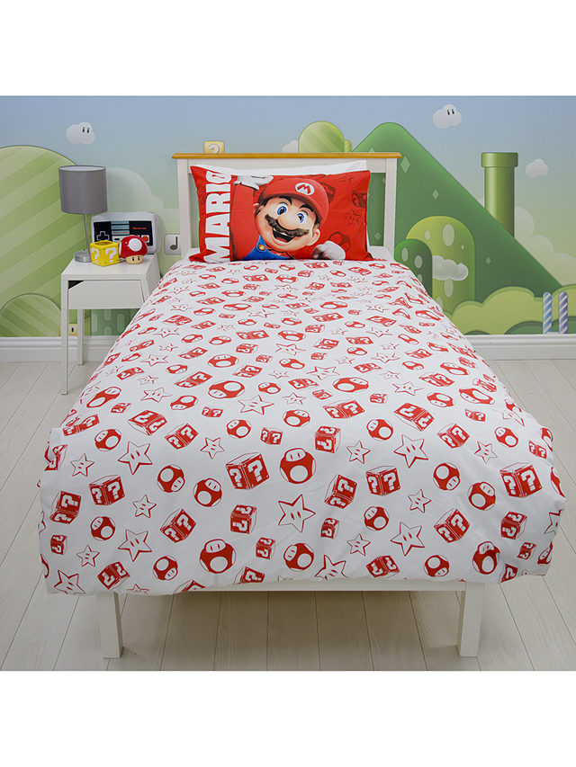 Super Mario Bros. Reversible Duvet Cover and Pillowcase Set, Single Set