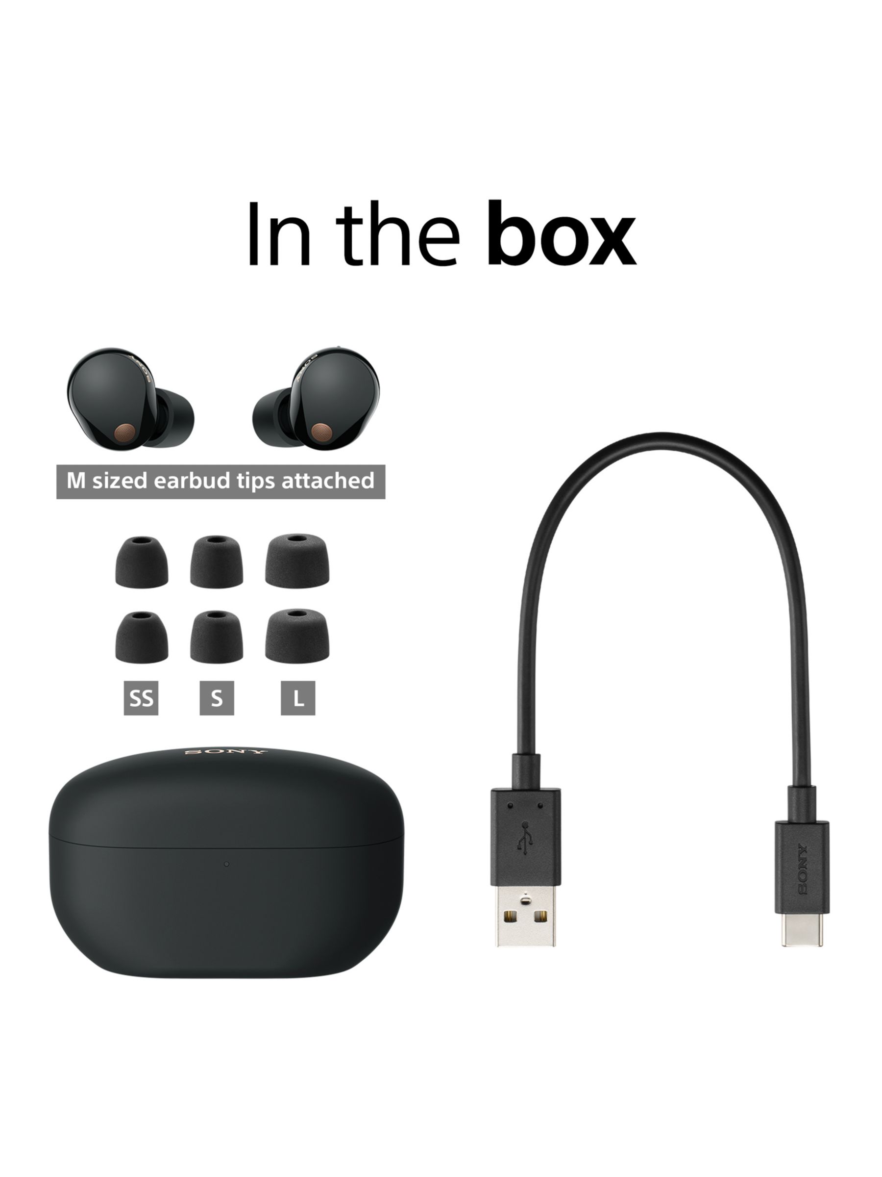  Sony WF-1000XM5 - The Best True Wireless Noise-Canceling  Earbuds with Alexa Built-in, Bluetooth, in-Ear Headphones, Up to 24 Hours  Battery, Quick Charge, IPX4 Rating, Works with iOS & Android - Black 