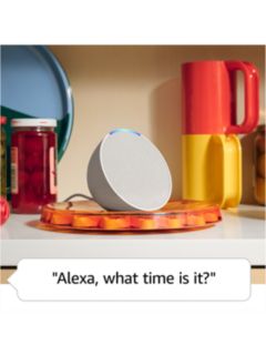 Amazon Echo Pop Smart Speaker with Alexa Voice Recognition & Control, Glacier White