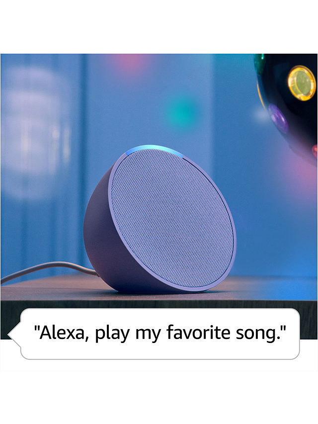 Amazon Echo Pop Smart Speaker with Alexa Voice Recognition & Control, Lavendar Bloom