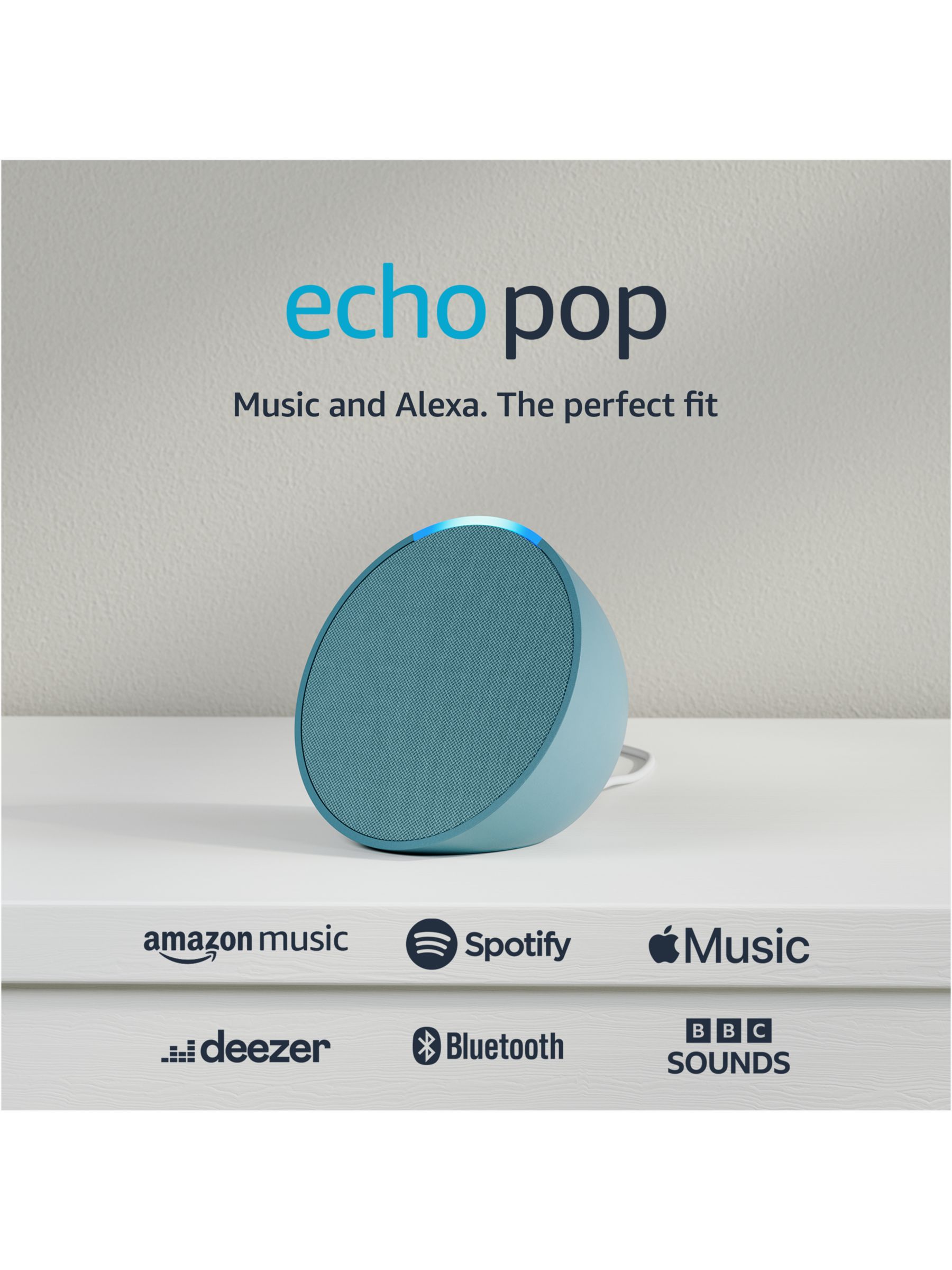 Echo Pop Full sound compact smart speaker with Alexa in Midnight  Teal