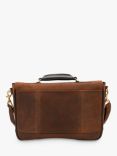 Loake Blackfriars Waxed Suede Messenger Briefcase, Brown