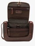 Loake Severn Leather Hanging Wash Bag, Brown