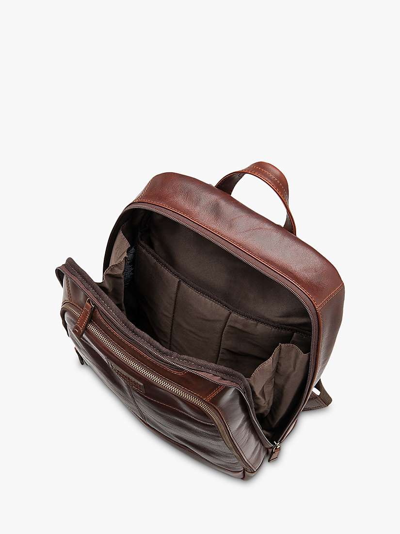Loake Waterloo Leather Backpack, Brown at John Lewis & Partners