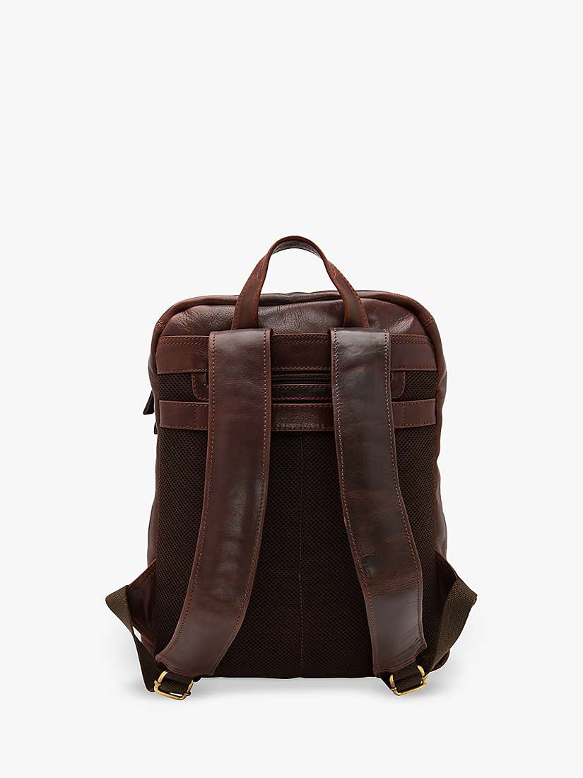 Loake Waterloo Leather Backpack, Brown at John Lewis & Partners