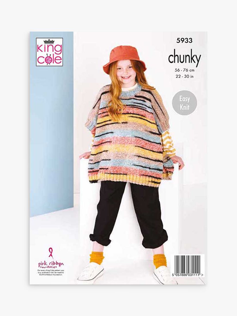Sirdar King Cole Safari Chunky Children's Jumper Knitting Pattern, 5933