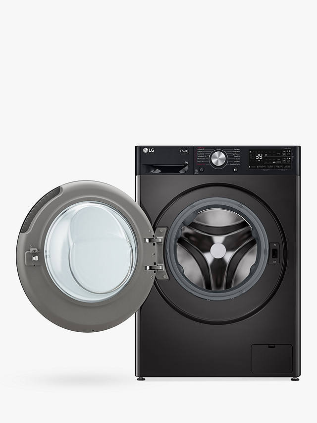 Buy LG F4Y711BBTA1 Freestanding Washing Machine, 11kg Load, 1400rpm Spin, Platinum Black Online at johnlewis.com