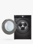 LG F4Y711BBTA1 Freestanding Washing Machine, 11kg Load, 1400rpm Spin, Platinum Black