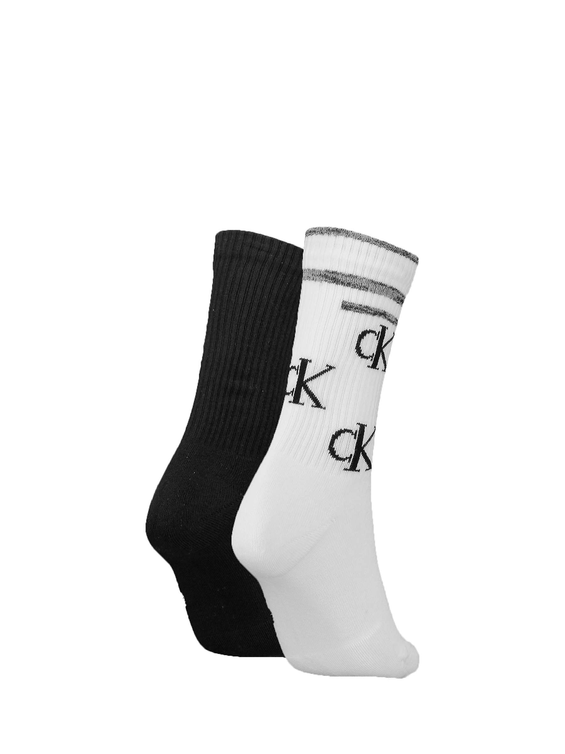 Buy Calvin Klein Scattered Logo Ankle Socks, 2 Pack, White/Black Online at johnlewis.com