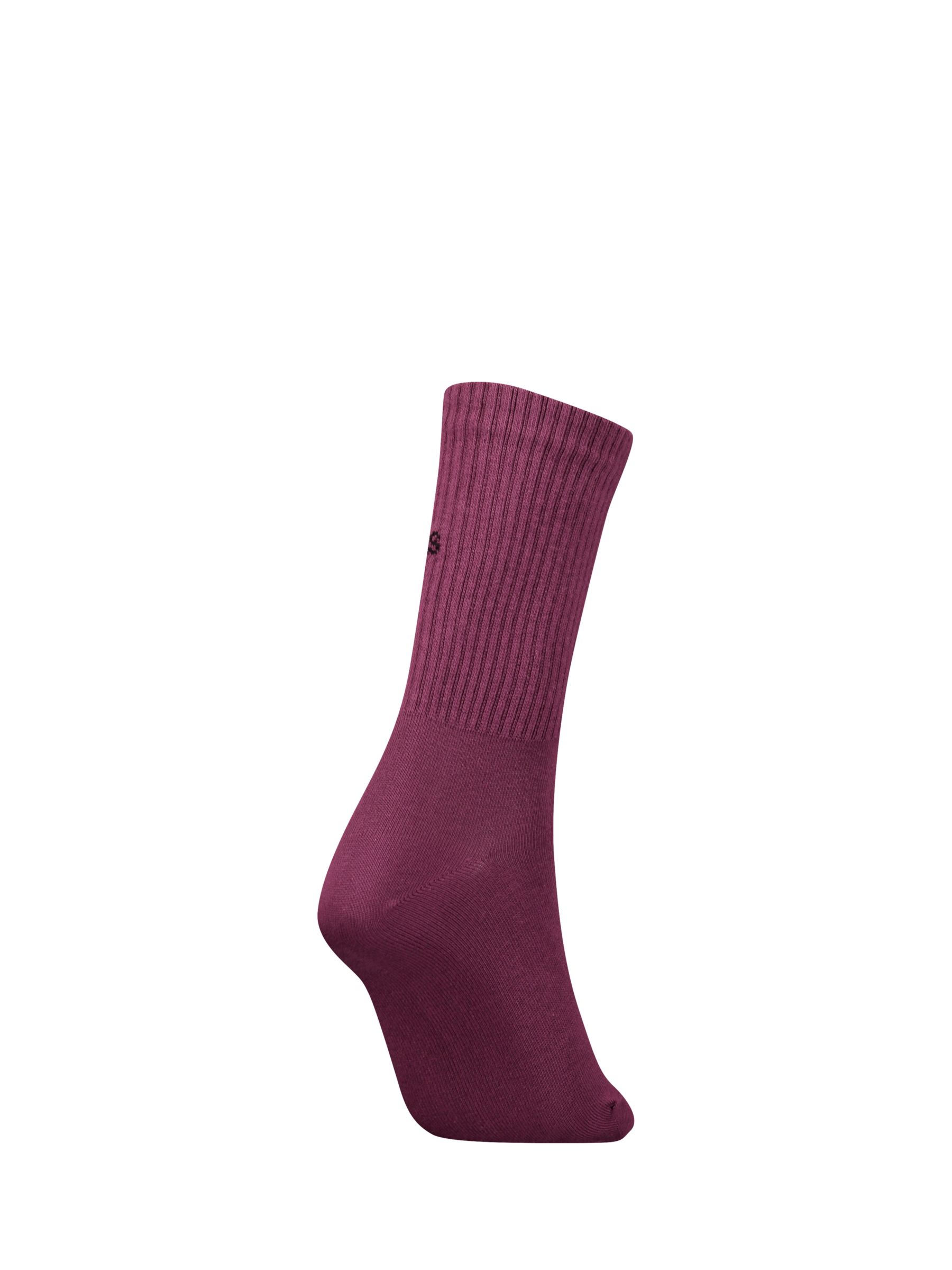 Calvin Klein Ribbed Logo Socks, Amaranth