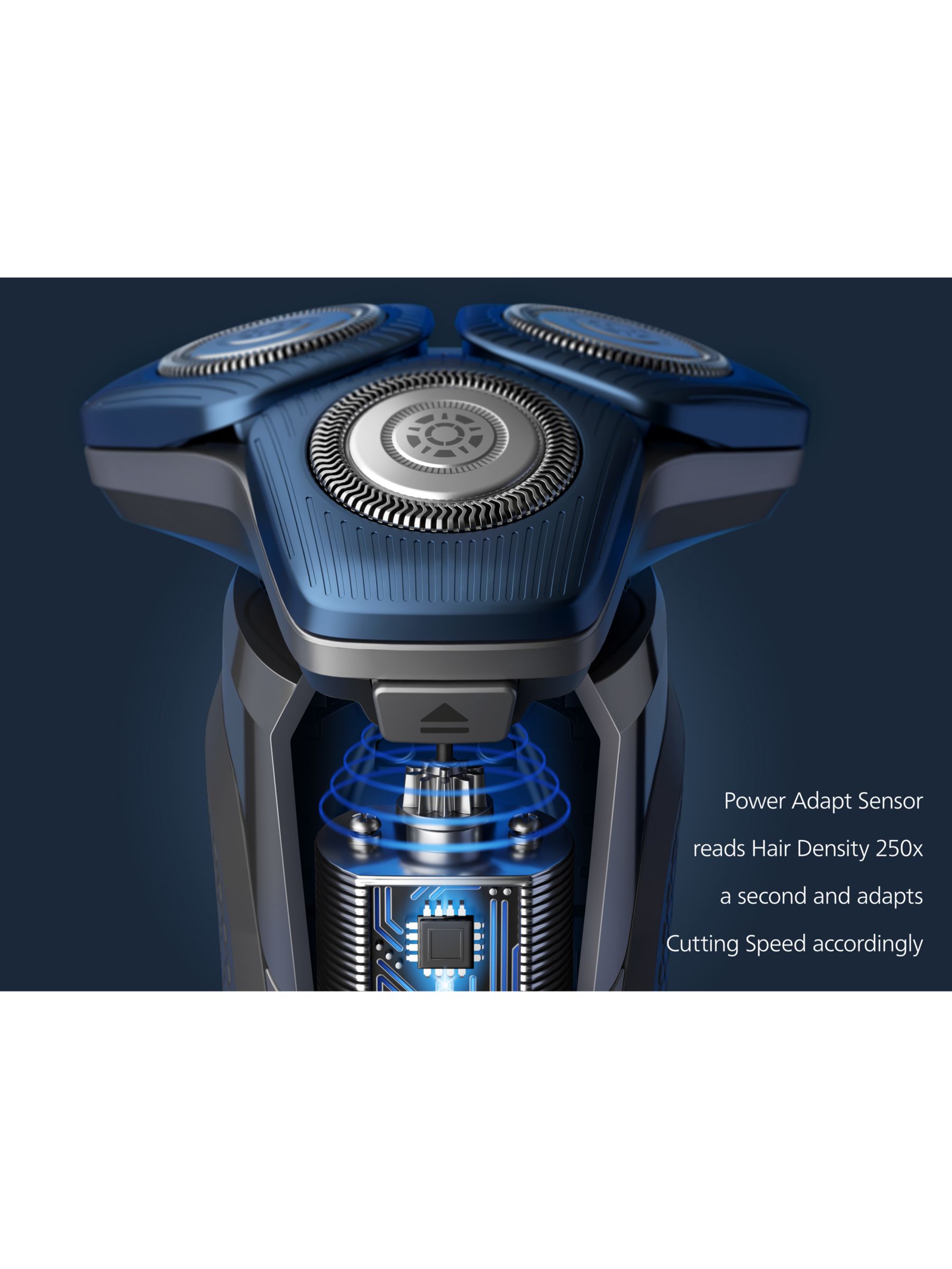 Philips S7882/55 Series 7000 Wet & Dry Electric Shaver with Pop-up Trimmer, TravelCase, Quick Clean Pod, GroomTribe App Connection and Full LED Display, Ice Blue
