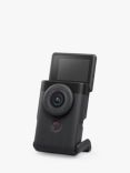 Canon PowerShot V10 Vlogging Camera, 4K Ultra HD, 15MP, Wi-Fi, Bluetooth, 2" Tiltable Touch Screen, Black, Vlogging Kit with Mini Windshields, Soft Case & Lens Cap