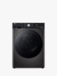 LG FDV909BN DUALDry Freestanding Heat Pump Tumble Dryer, 9kg Load, Platinum Black