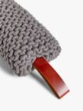 John Lewis Modern Country Chunky Knit Draught Excluder with Leather Strap, Grey