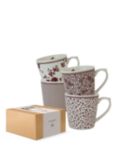 Laura Ashley Damson Collectables Bone China Mug, Set of 4, 270ml, Damson