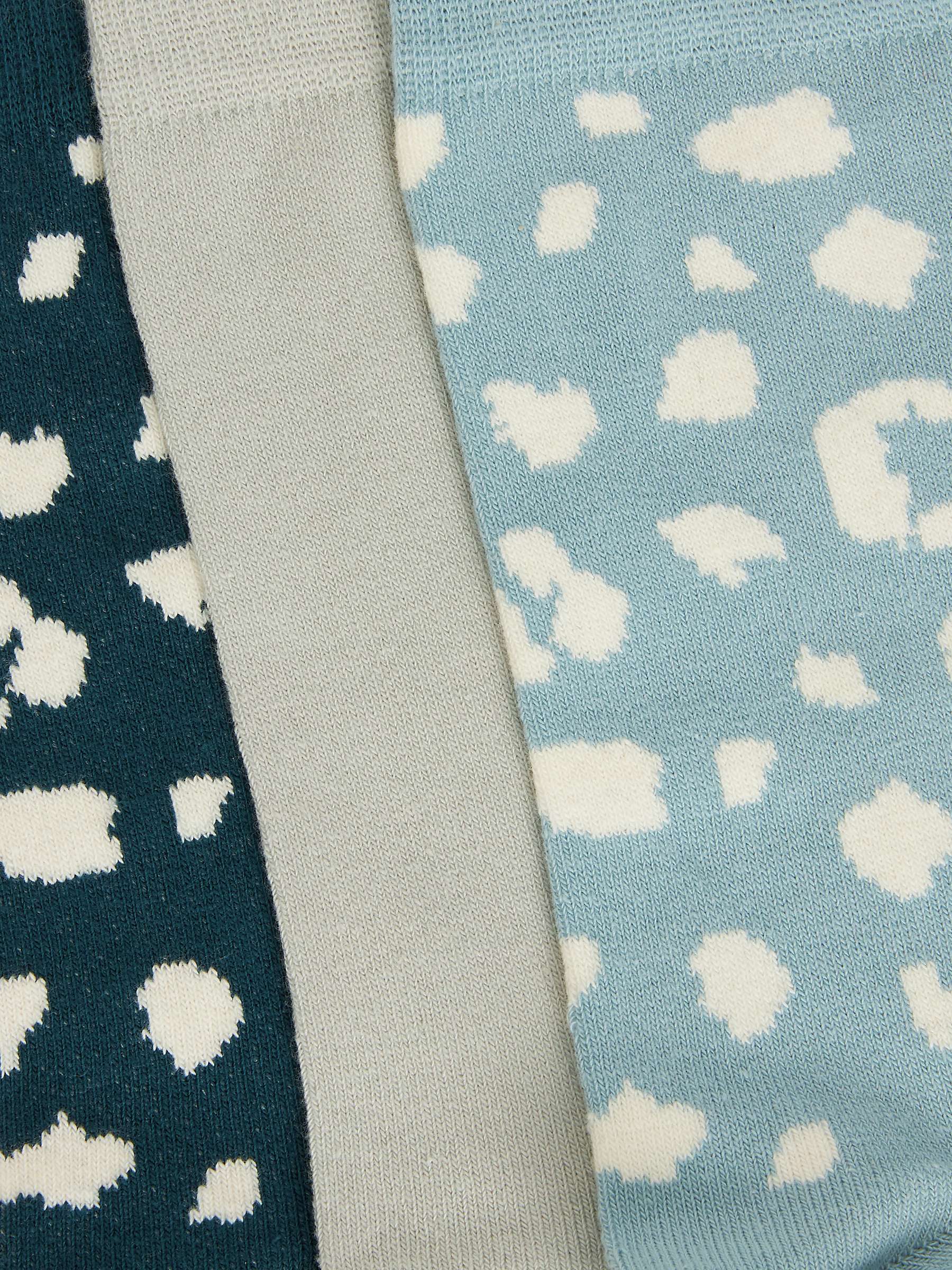 Buy John Lewis Leopard Print Organic Cotton Mix Ankle Socks, Pack of 3 Online at johnlewis.com