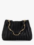 Dune Dominie Medium Pleated Slouch Bag, Black