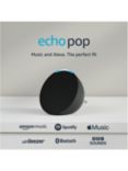 Amazon Echo Pop Smart Speaker with Alexa Voice Recognition & Control, Charcoal