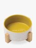 Field + Wander Ceramic Dog Bowl with Wooden Stand, Whine N Dine