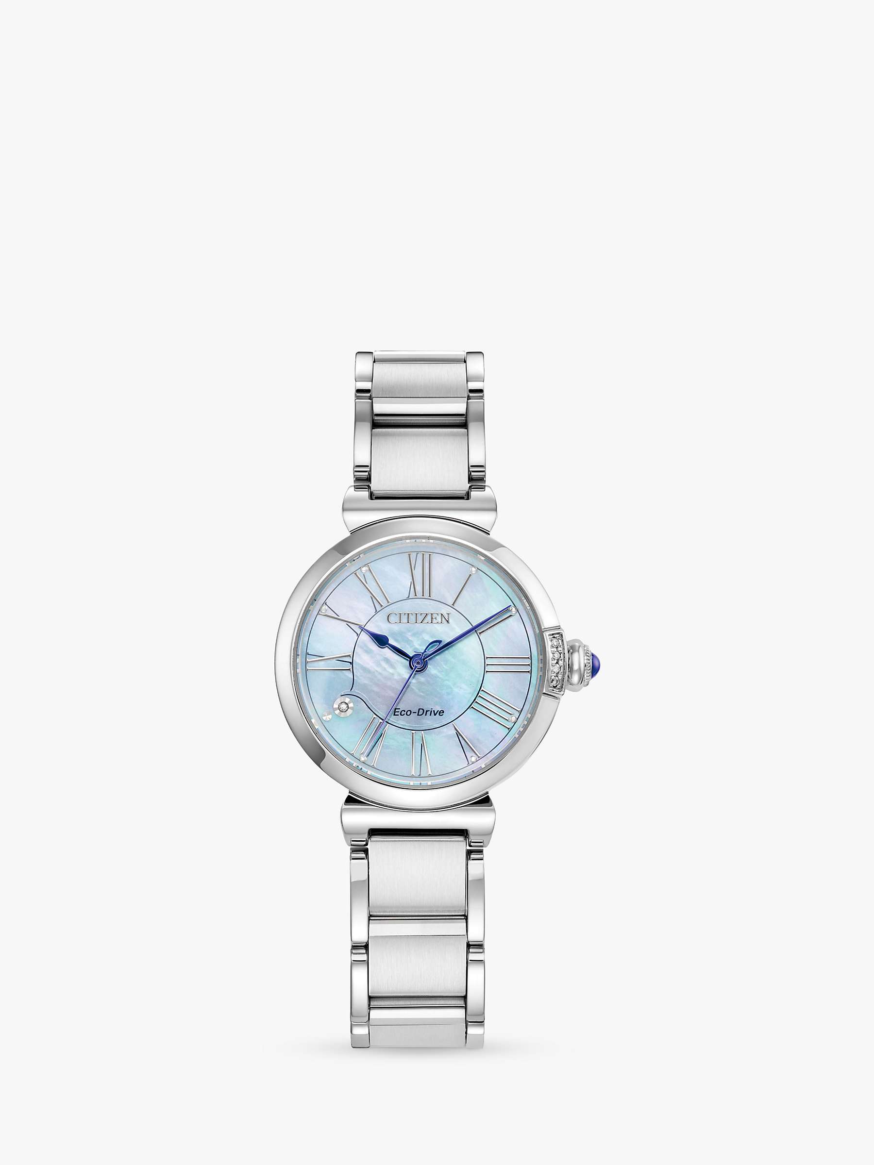 Buy Citizen Eco-Drive L Mae Diamond & Sapphire Bracelet Watch Online at johnlewis.com