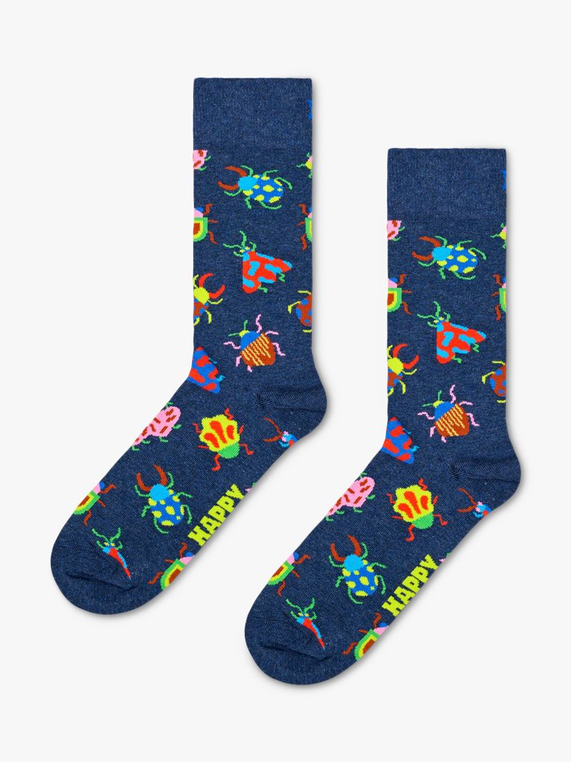 Happy Socks Bug Socks, One Size, Navy/Multi