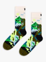 Happy Socks Climbing Socks, One Size, Dark Green/Multi