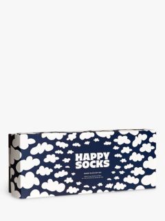 Happy Socks Moody Blues Socks Gift Set, One Size, Pack of 4, Navy/Multi