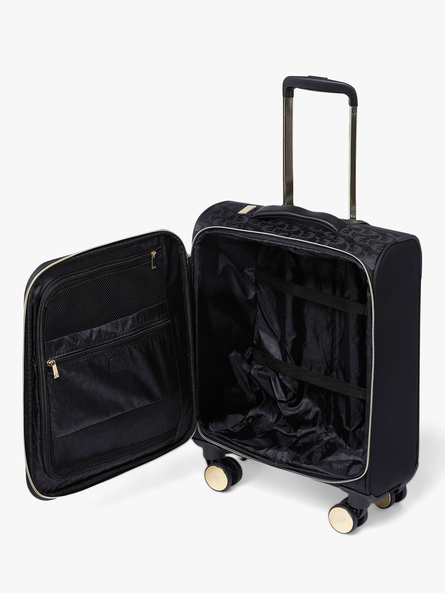 Dune Oriel 4-Wheel 55cm Monogram Print Cabin Case, Black