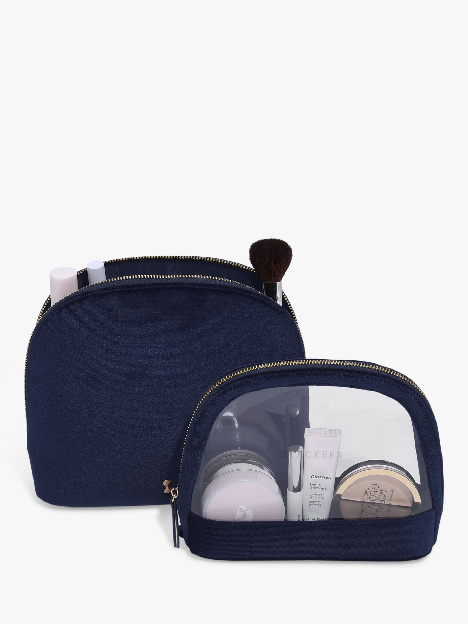 Stackers Curve Cosmetics Bag, Set of 2, Navy 1