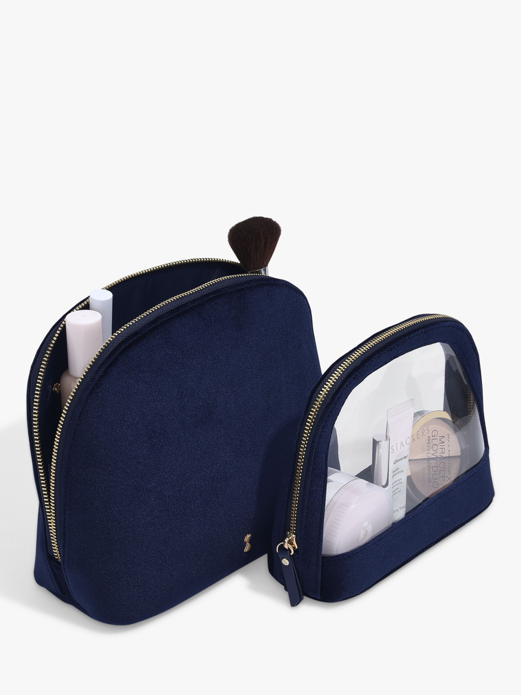 Stackers Curve Cosmetics Bag, Set of 2, Navy