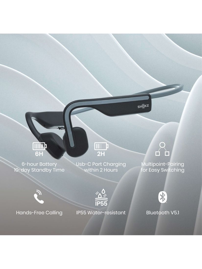 Shokz OpenMove Bluetooth Wireless Open-Ear Headphones, Grey