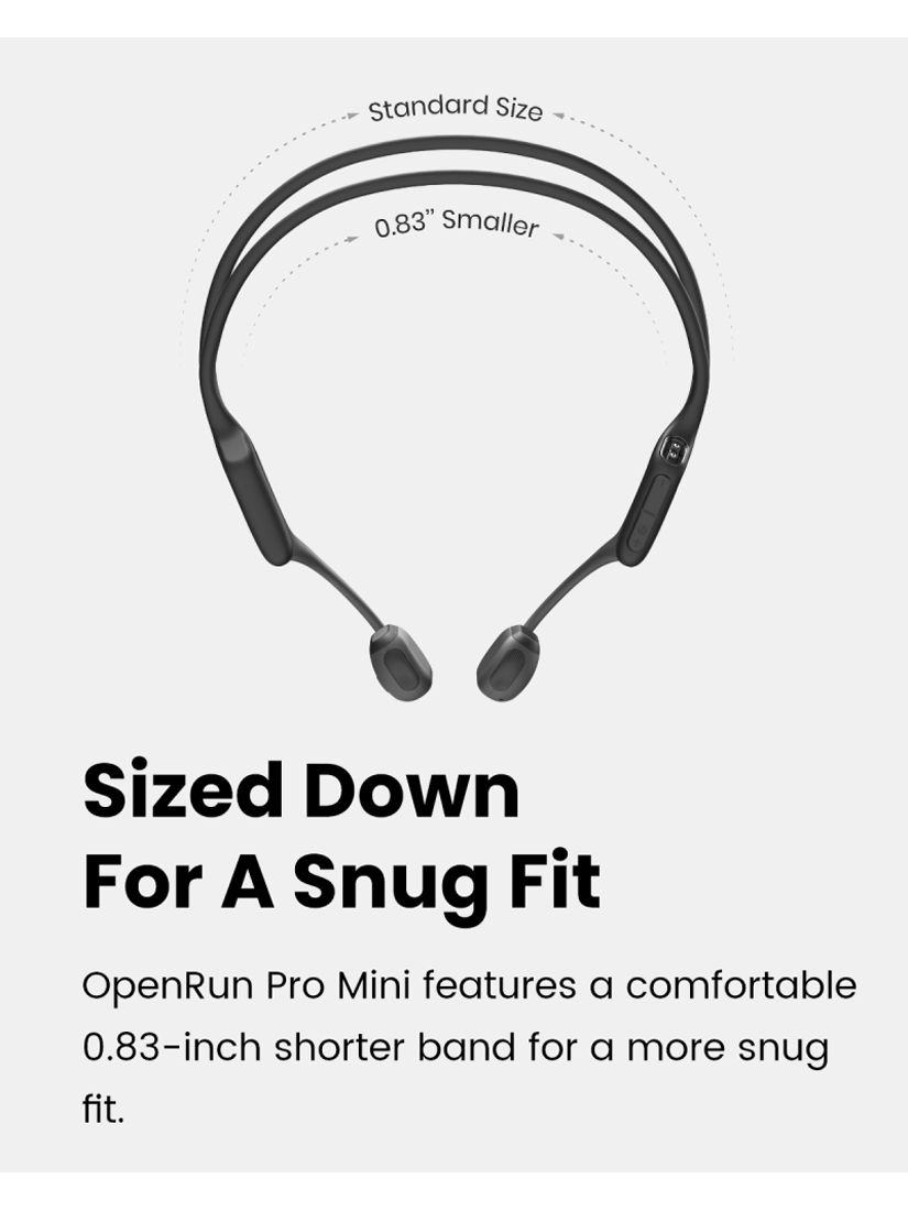 Shokz OpenRun Pro Mini Bluetooth Wireless Open-Ear Headphones, Black